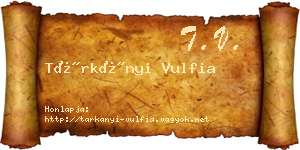 Tárkányi Vulfia névjegykártya